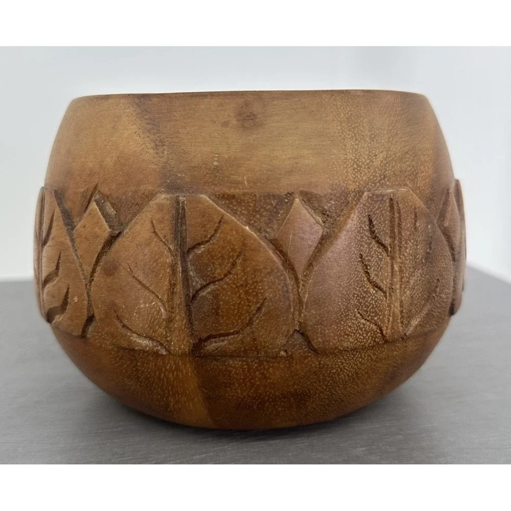 Vintage Monkey Pot Hand Carved Wood Bowl Phillipinea